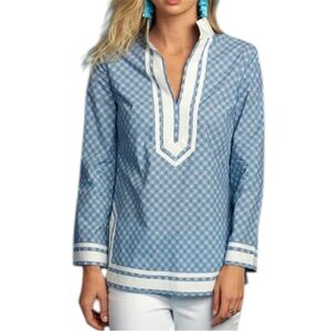 Nicoblu Cotton Capri Tunic Vietri Porcelain Print Size XL